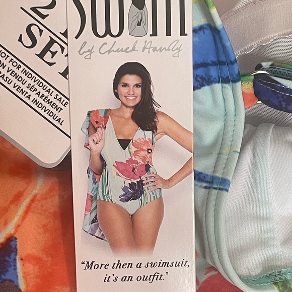 SUMM by chuck handy floral blue swim one piece size 18 - Picture 12 of 12